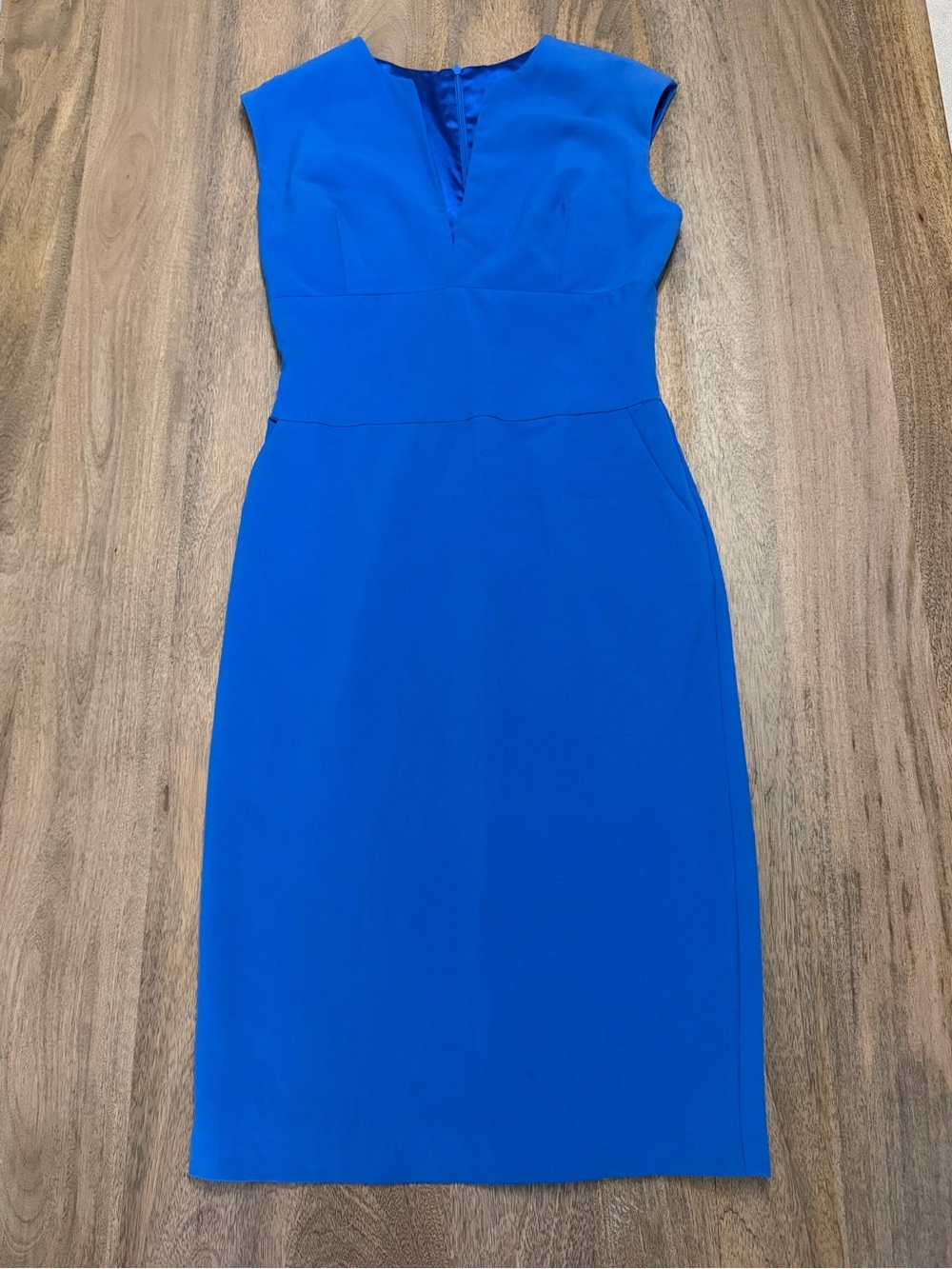 Ava & Aiden Royal Blue V-Neck Cap Sleeve Sheath Dress